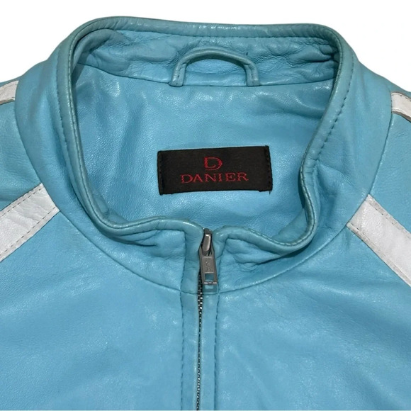 Danier Light Blue Leather Jacket - Picture 3 of 10
